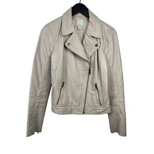 Halogen tan leather jacket size small